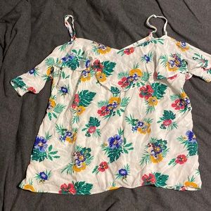 Old Navy Hawaiian print off the shoulder top
